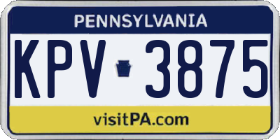 PA license plate KPV3875