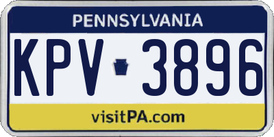 PA license plate KPV3896