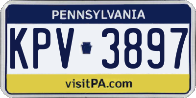 PA license plate KPV3897