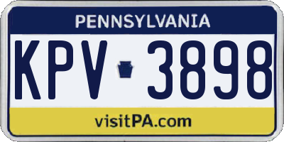 PA license plate KPV3898