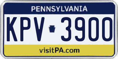 PA license plate KPV3900