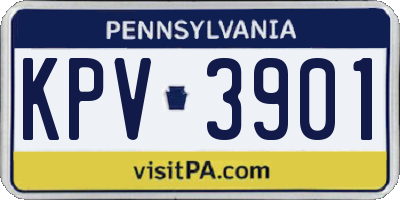 PA license plate KPV3901