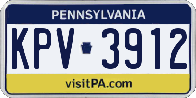 PA license plate KPV3912