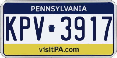 PA license plate KPV3917