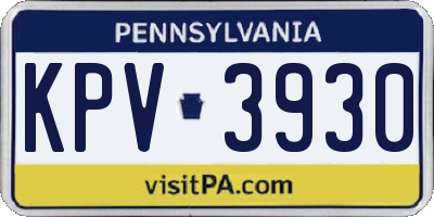 PA license plate KPV3930