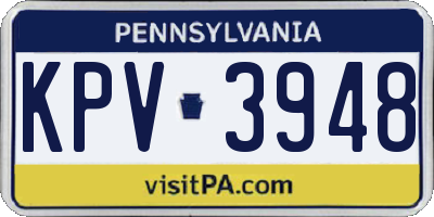 PA license plate KPV3948