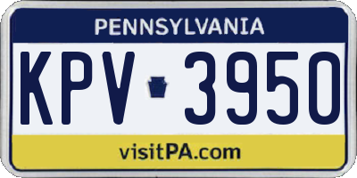PA license plate KPV3950