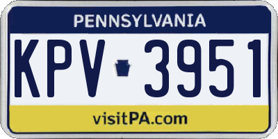 PA license plate KPV3951