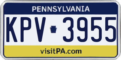 PA license plate KPV3955