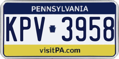 PA license plate KPV3958