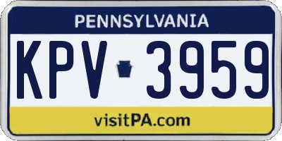 PA license plate KPV3959