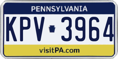 PA license plate KPV3964