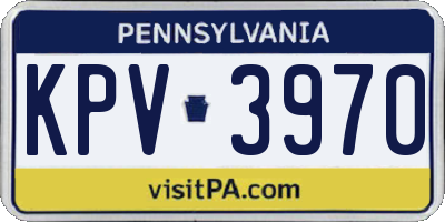 PA license plate KPV3970