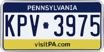 PA license plate KPV3975