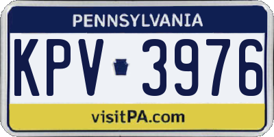 PA license plate KPV3976