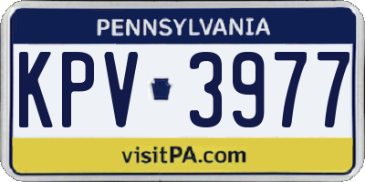 PA license plate KPV3977