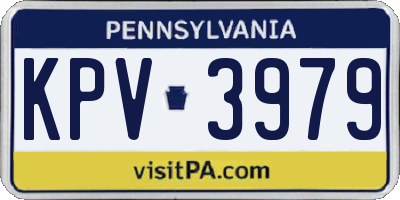 PA license plate KPV3979