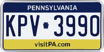 PA license plate KPV3990