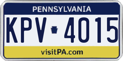 PA license plate KPV4015