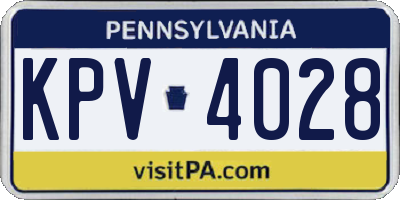 PA license plate KPV4028
