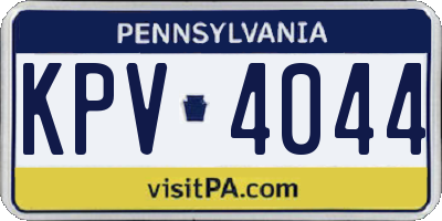 PA license plate KPV4044