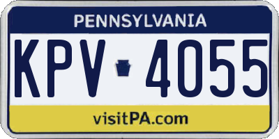 PA license plate KPV4055