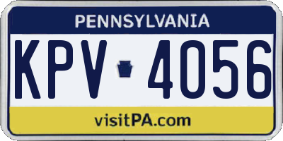 PA license plate KPV4056