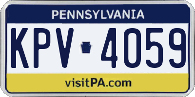 PA license plate KPV4059