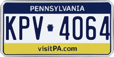 PA license plate KPV4064