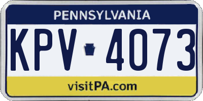 PA license plate KPV4073