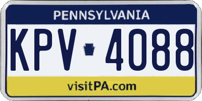 PA license plate KPV4088