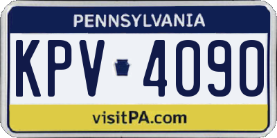 PA license plate KPV4090