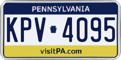 PA license plate KPV4095