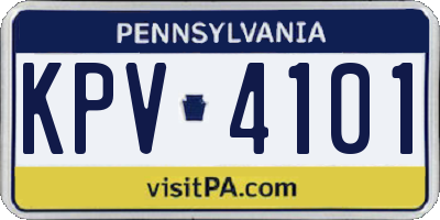 PA license plate KPV4101