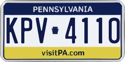 PA license plate KPV4110