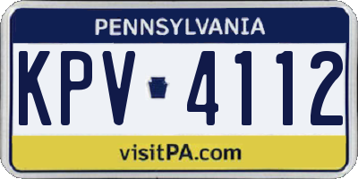 PA license plate KPV4112