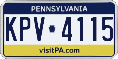 PA license plate KPV4115
