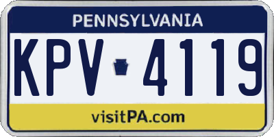 PA license plate KPV4119
