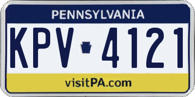 PA license plate KPV4121