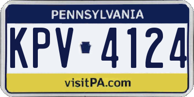 PA license plate KPV4124