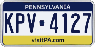 PA license plate KPV4127