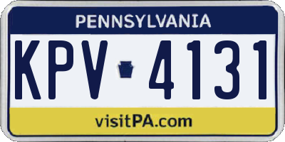 PA license plate KPV4131