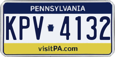 PA license plate KPV4132