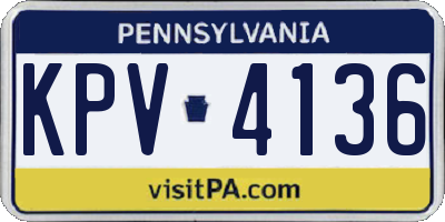 PA license plate KPV4136