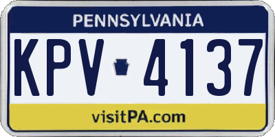 PA license plate KPV4137