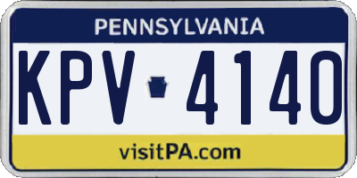 PA license plate KPV4140