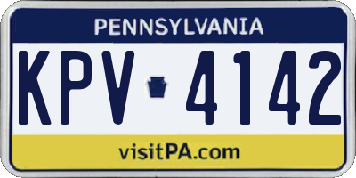 PA license plate KPV4142