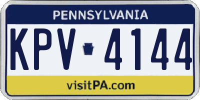PA license plate KPV4144