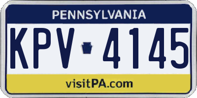PA license plate KPV4145