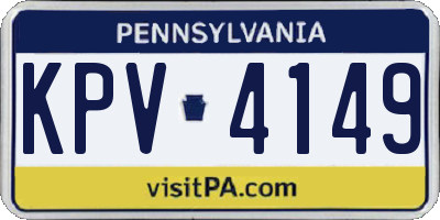 PA license plate KPV4149
